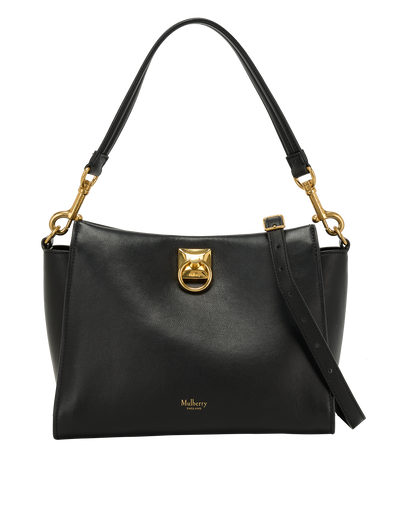 Small Shoulder Iris, &pound;550, Handbags, Black, Leather, Front view
